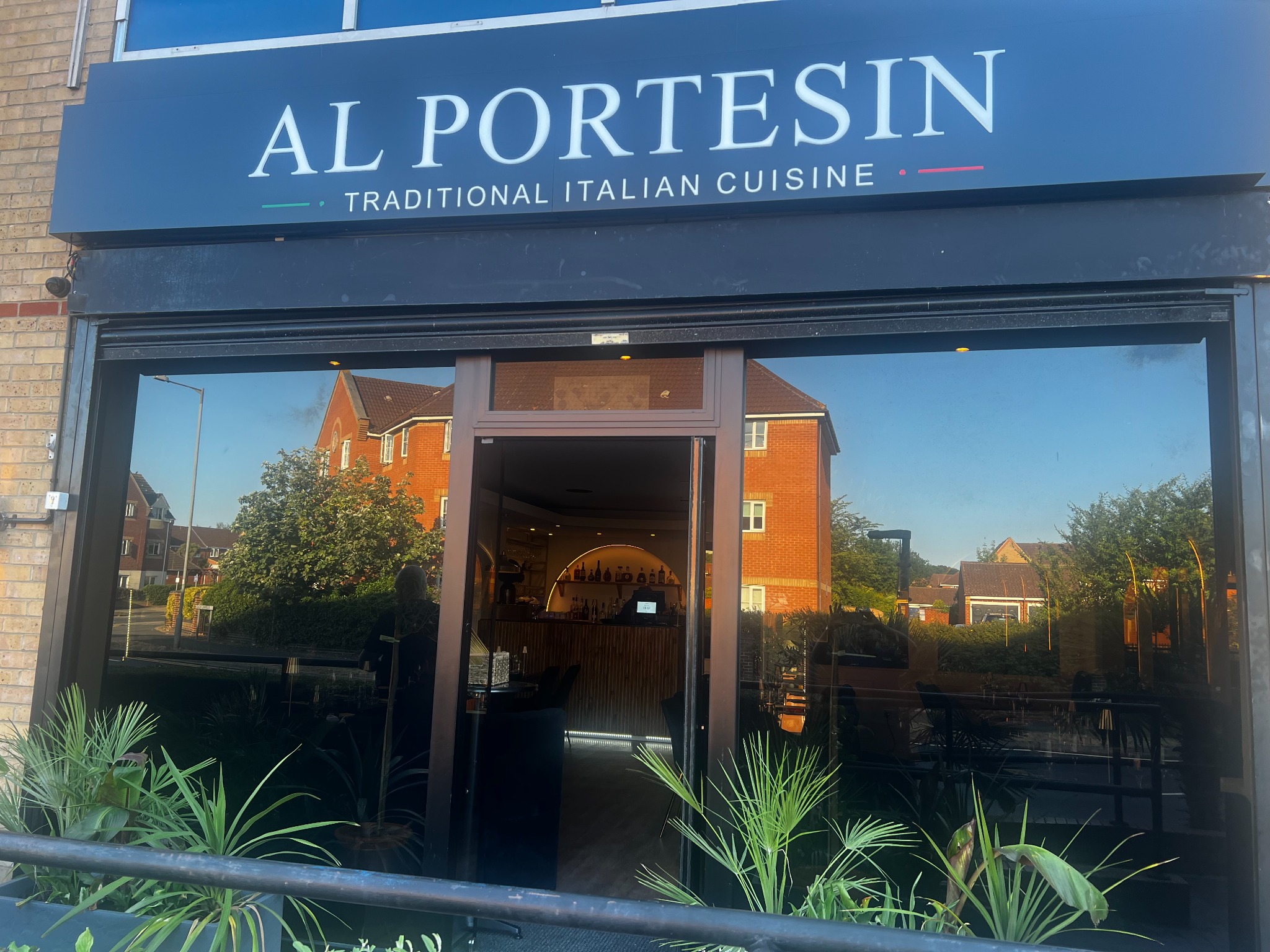 The entrance to AL PORTESIN in Chafford Hundred, Thurrock